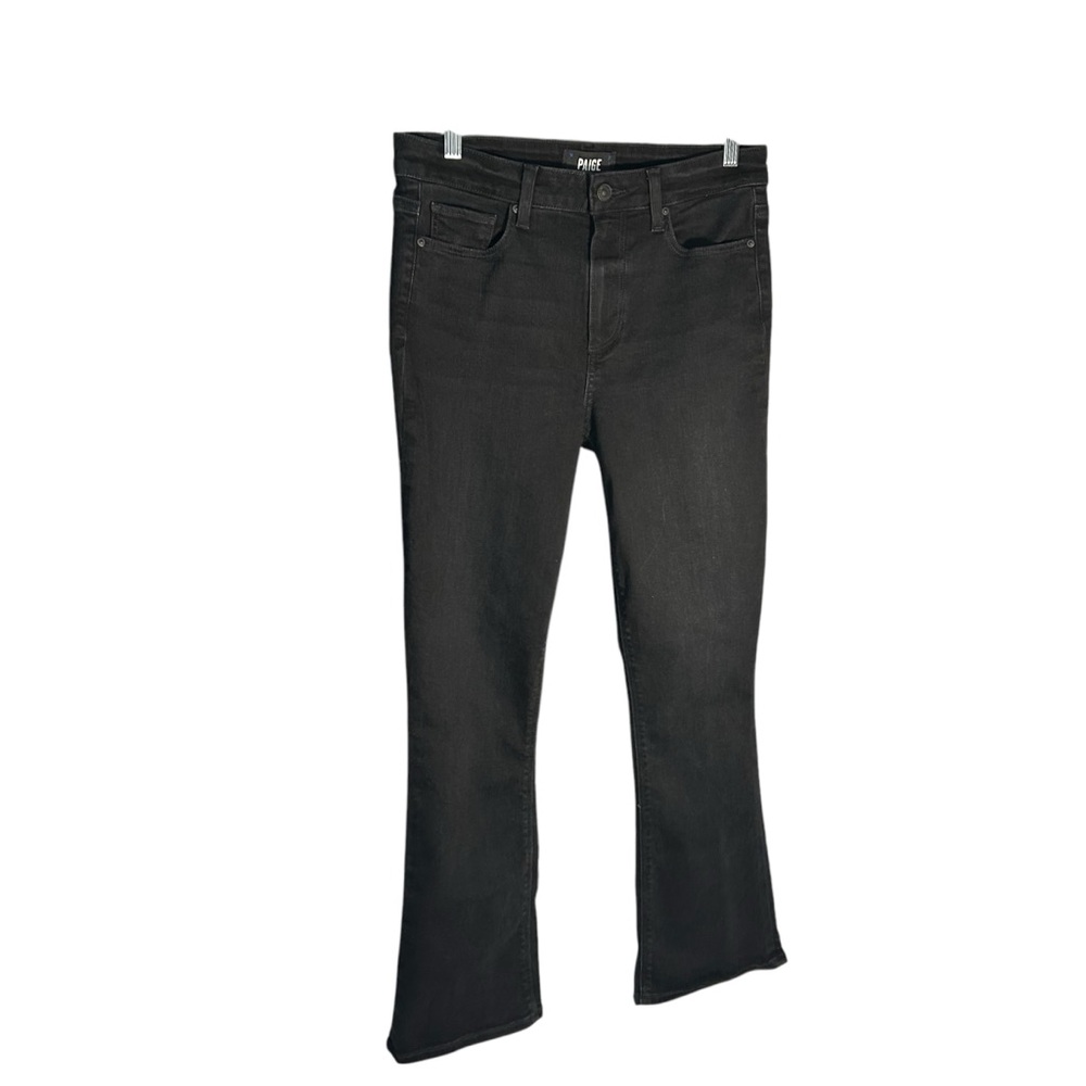 Paige Colette Crop Flare Jeans Black Sz 29